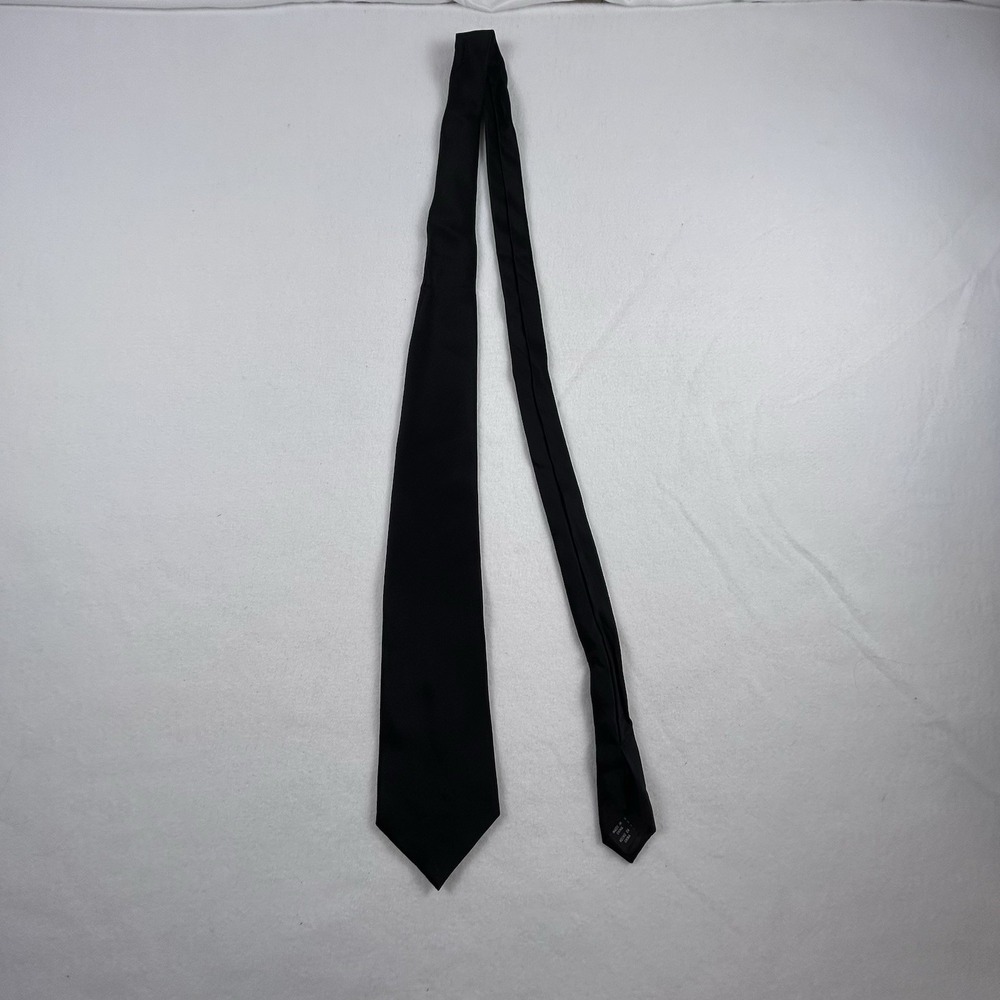 Croft & Barrow Men's Tie Black 100% Silk Solid